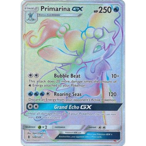 Pokemon Card Single Primarina Gx 149 145 Guardians Rising
