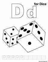 Dice Coloring Printable Alphabet Pages sketch template