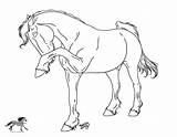 Friesian Lineart Stable Pawing sketch template