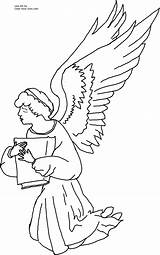 Angel Coloring Pages Praying Kneeling Printable Guardian Color Print Anime Drawing Boy Template Angels Cherub Halo Colouring Kids Cute Christmas sketch template