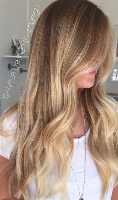 Golden Sunkissed Blonde Balayage Long Hair Balayage Hair Color