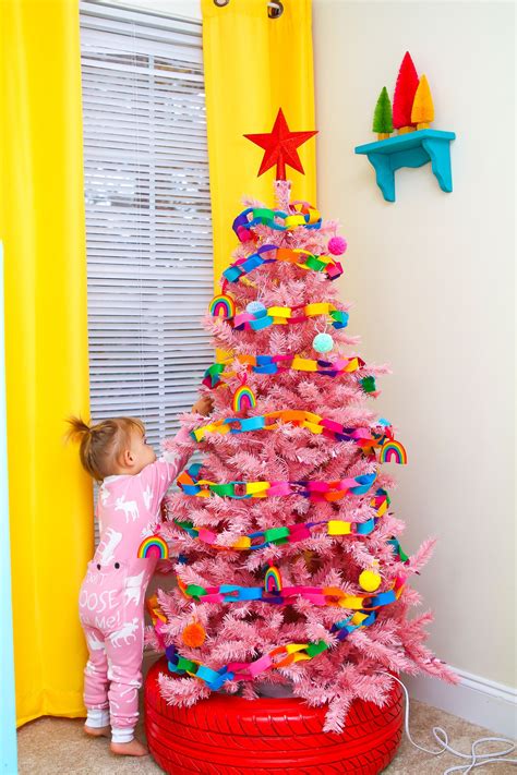 bright colorful christmas trees ideas    lively colorful