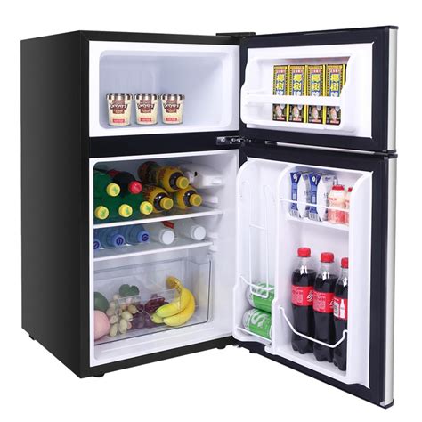 zimtown  cu ft mini fridge  door design refrigerator  freezer gray walmartcom