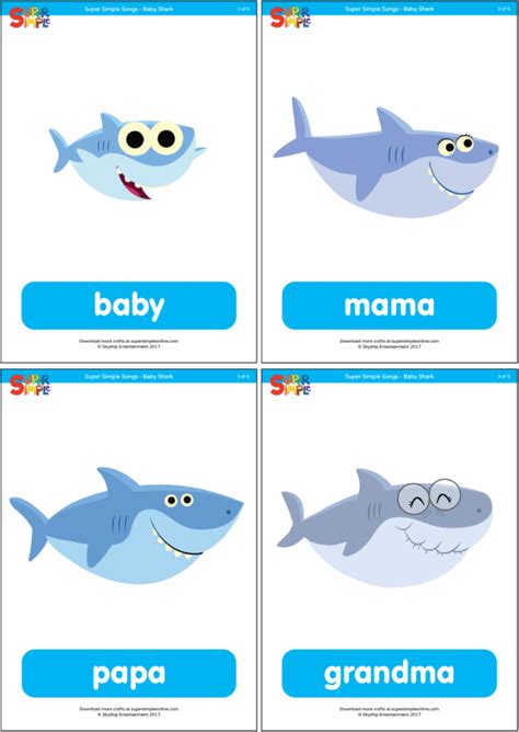 baby shark family flashcards super simple