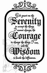 Serenity Prayer Coloring Vinyl Decal Pages Etsy Template Silhouette Recovery sketch template