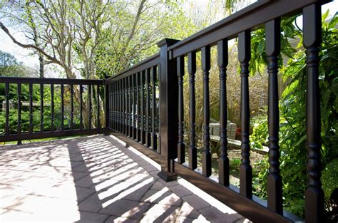 This Black Grand Illusions T Top Vinyl Deck Railing Features Colonial