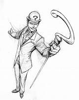 Riddler Coloring Pages Batman Villains Getdrawings Poison sketch template