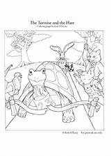 Coloring Tortoise Hare Pages Comments sketch template
