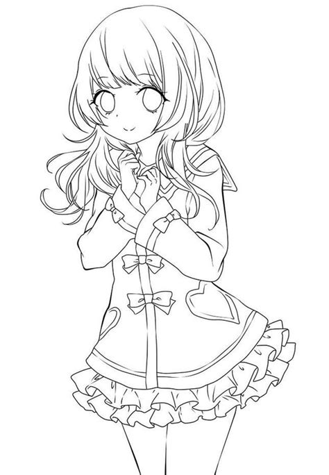 cute anime girl coloring page  printable coloring pages  kids