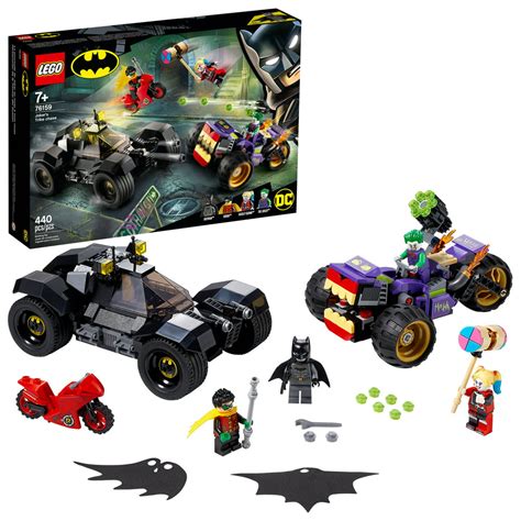 lego dc batman jokers trike chase  batmobile building toy