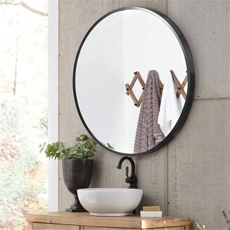 neutype  black  wall mirror modern aluminum alloy frame accent wall mounted decorative