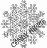 Mandala Snowflake Coloring Pages sketch template