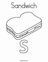 Coloring Sandwich Pages Color Twistynoodle Noodle Kids Words Food Alphabet Letter Dog Writing Name Twisty sketch template