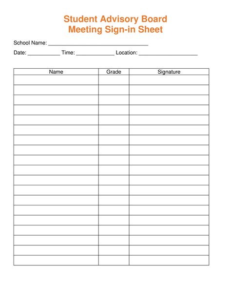 Board Meeting Attendance Sheet Template Database