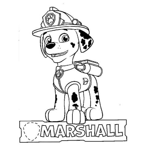 marshall paw patrol coloring page  printable coloring pages  kids