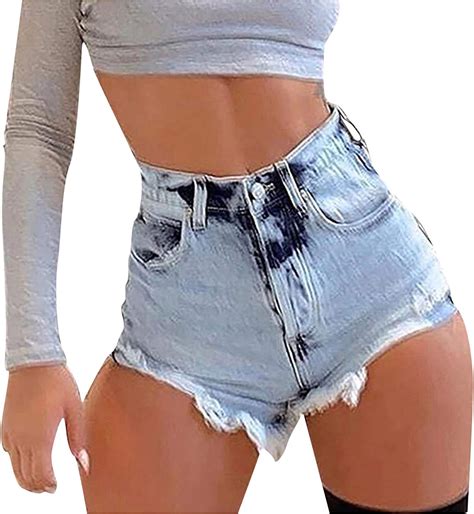 Kcocoo Cut Off Denim Shorts For Women Frayed Distressed Jean Short Cute