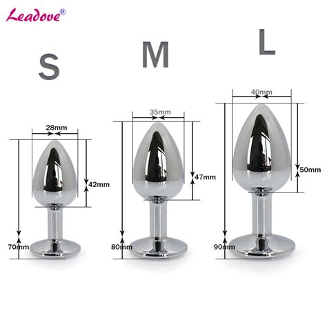 3pcs Lot Round Shaped Stainless Steel Crystal Jewelry Anal Plug With