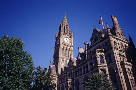 stock photo  view   exterior   manchester town hall