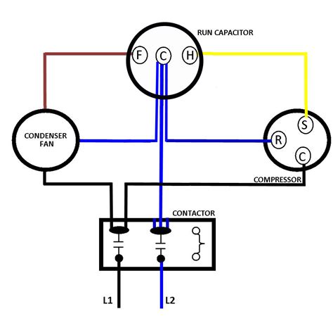 air conditioner dual capacitor wiring diagram wiring diagram