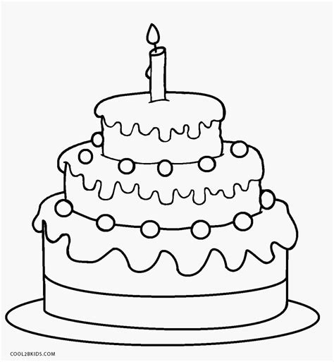 printable birthday cake coloring pages  kids coolbkids