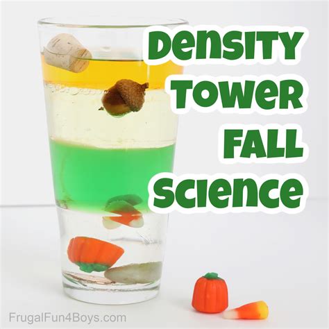 fall density tower science experiment frugal fun  boys  girls