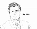 Zac Efron Drawing Sketch Realistic Pencil Colorful sketch template