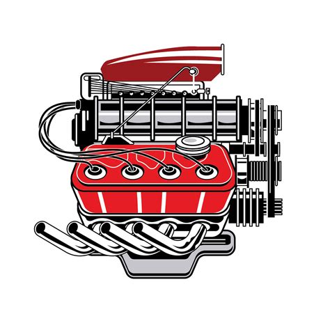 detailed drawing turbo engine side view  vector art  vecteezy
