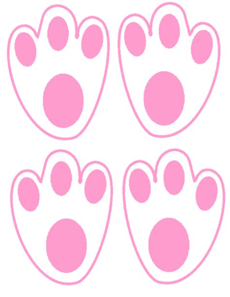 easter bunny footprints printable clipart