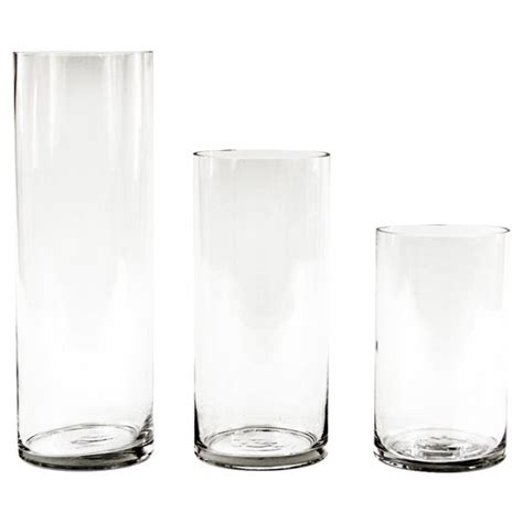 Koyal Wholesale Clear Glass Cylinder Vases Set Of 3 For Flowers