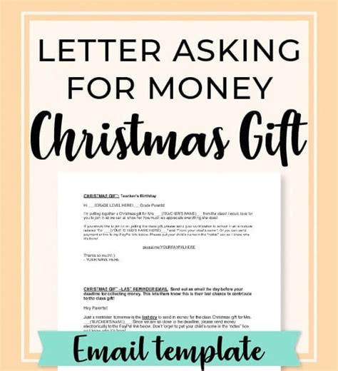 monetary gift letter sample  template