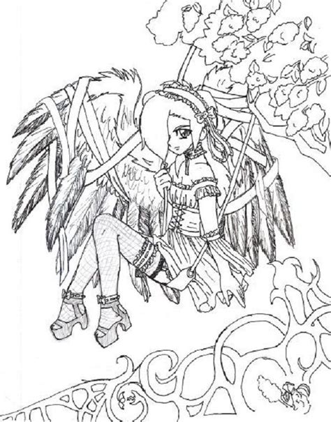 goth anime coloring pages coloring pages pinterest coloring