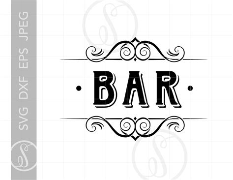 classic bar sign art bar svg dxf eps bar sign cut file etsy