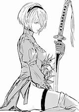 Nier Poses Automata Yorha Reference Character sketch template