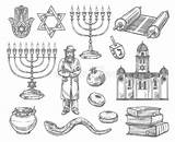 Oggetti Ebrei Simboli Objekt Judiska Giudaismo Religione Judaism Objects Symbols sketch template