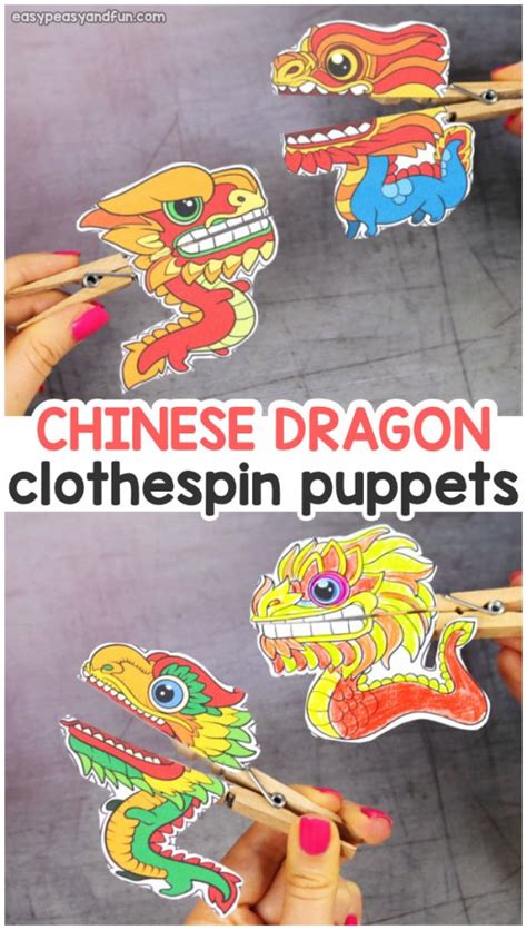 chinese dragon clothespin puppets easy peasy  fun