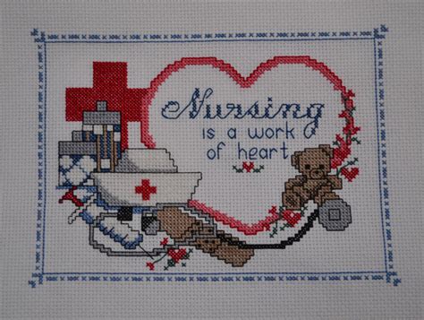 nursing finished counted cross stitch  personalization etsy