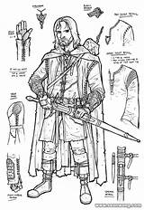 Aragorn Rings Lord Costume sketch template