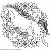 Mandala Coloring Pages Horse sketch template