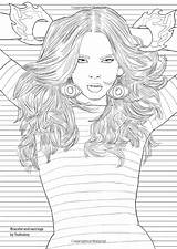 Coloring Pages Amazon Book Fashion Colouring Color Artwork Adults Adult sketch template