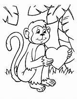Coloring Monkey Pages Valentines Printable Valentine Sheets Book Kids Color Google Monkeys Gif Search Printables Lots Painting Procoloring Clay Holiday sketch template