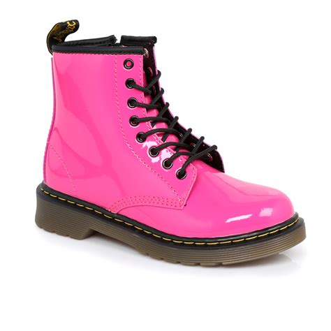 dr martens hot pink delaney kids leather boots sizes   ebay