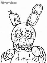 Bonnie Coloring Pages Drawing Nightmare Sheets Getdrawings sketch template