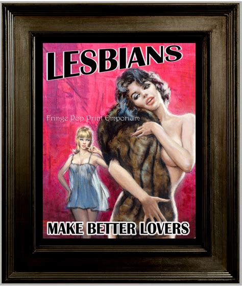 retro lesbian art print 8 x 10 lgbt gay pulp lesbians etsy