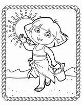 Dora Coloring Pages Beach Summer Explorer Boots Colouring Drawing Her Color Printable Template Fun Backpack Doratheexplorertvshow Sheets Pdf sketch template
