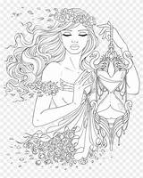 Coloring Pages Beautiful Women Girl Adults Artsy Line sketch template