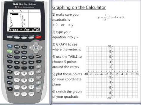 graphing quadratic equations   calculator youtube