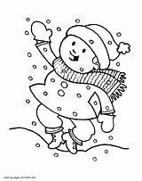 Winter Pages Coloring Season Colouring Printable Seasons sketch template