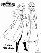Coloring Elsa Anna Frozen Pages Printable sketch template