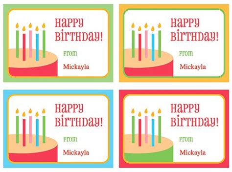 printable birthday party gift tags  crafty diy