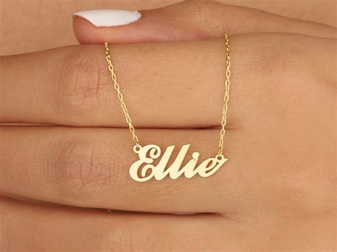 personalized  solid gold necklace initial  necklace etsy